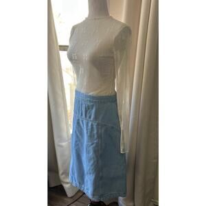 Old Navy Jean Skirt High Rise Denim Midi Light Wash A-Line Size XS/S